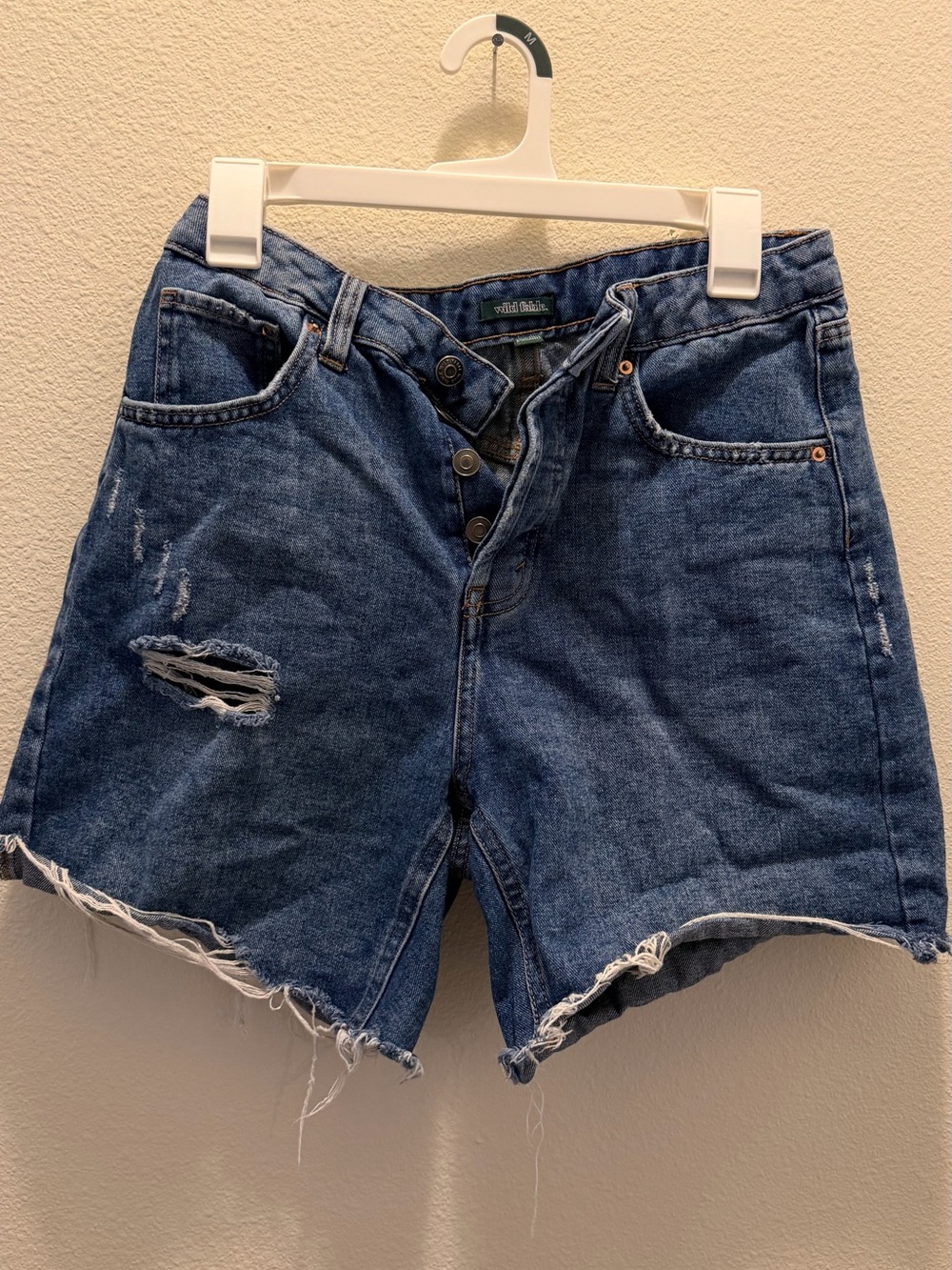 wild fable Distressed Blue Denim Shorts Jorts